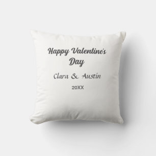 Happy Valentine's day add name date simple minimal Throw Pillow