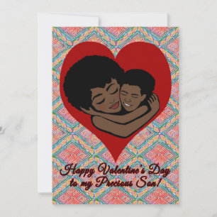 Happy Valentine's Day   African American Son Card
