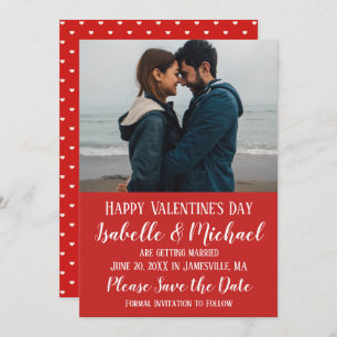 Happy Valentine's Day And Save the Date Photo Card