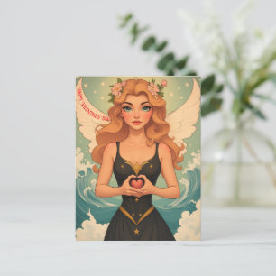 Happy Valentine's Day Angel Girl Personalized Postcard