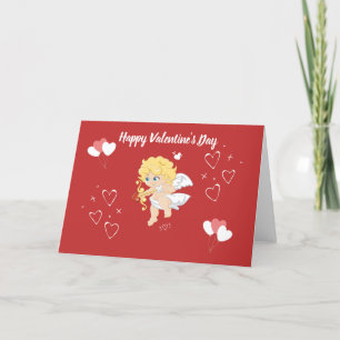 Happy Valentine's Day Angel Holiday Card