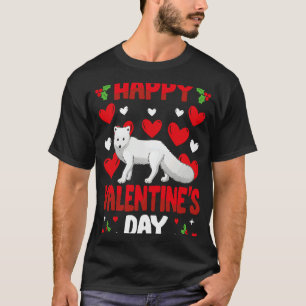 Happy Valentines Day Arctic Foxes Heart Love Anima T-Shirt