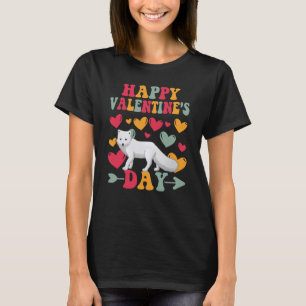 Happy Valentines Day Arctic Foxes Heart Love Groov T-Shirt