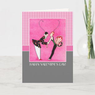Happy Valentine's Day. Art Deco Holiday Card