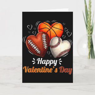 Happy Valentines Day Basketball Baseball Football Card