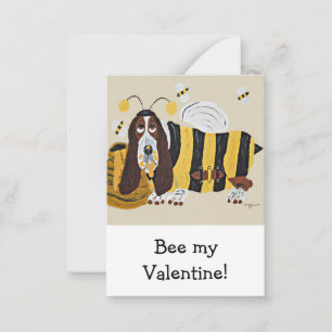Happy Valentine's Day Basset Folded Greeting Card