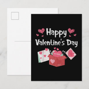 Happy Valentines Day Be Mine Cute Hearts Invitation Postcard