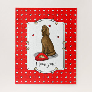 Happy Valentine's Day Be Mine Irish Setter (red 1) Jigsaw Puzzle