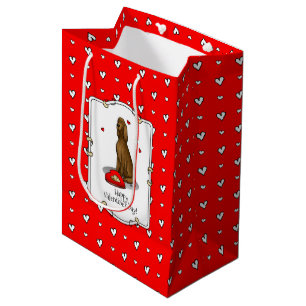 Happy Valentine's Day Be Mine Irish Setter (red 1) Medium Gift Bag