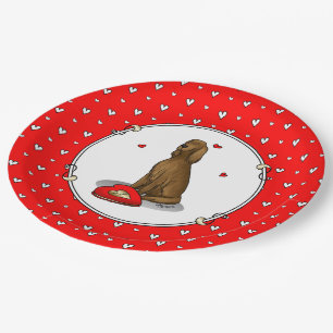 Happy Valentine's Day Be Mine Irish Setter (red 1) Paper Plate
