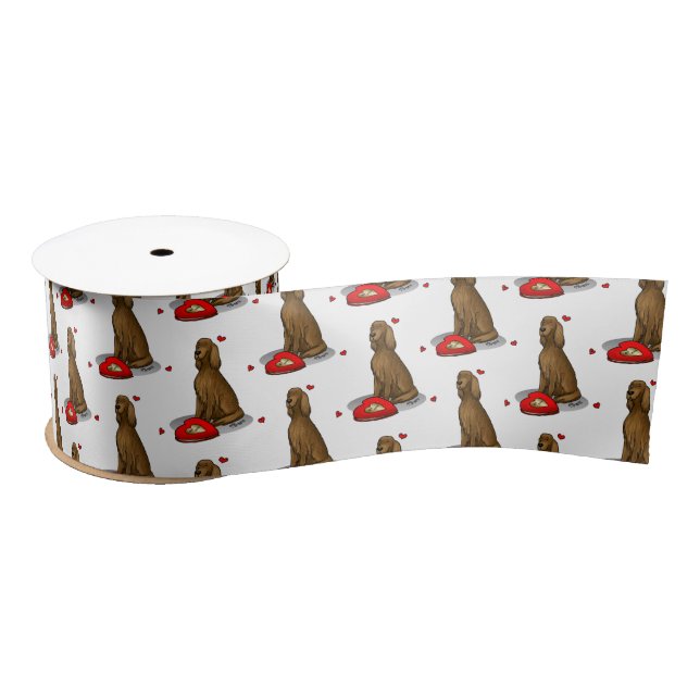 Happy Valentine's Day Be Mine Irish Setter (red 1) Satin Ribbon (Spool)