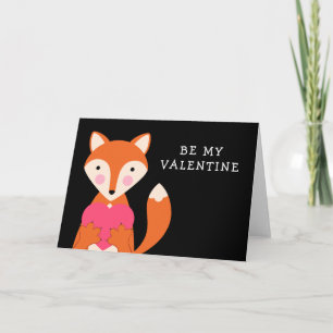 HAPPY VALENTINE'S DAY Be My Valentine Fox Holiday Card