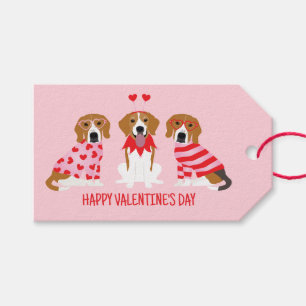 Happy Valentines Day Beagle Dogs Gift Tags