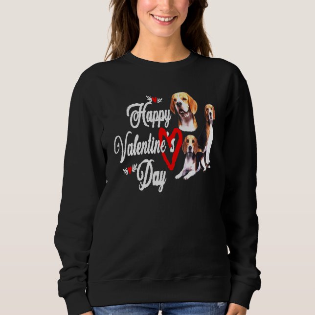 Happy Valentine's Day Beagle Sweatshirt (Front)