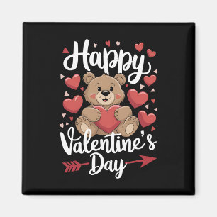 Happy Valentine's Day Bear Heart Cute Couples Magnet