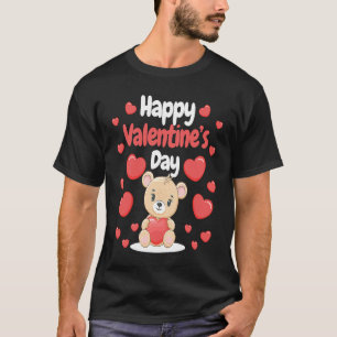 Happy Valentine's Day Bear Hearts Love Heart Coupl T-Shirt
