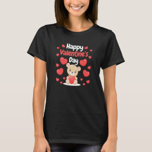 Happy Valentine's Day Bear Hearts Love Heart Coupl T-Shirt
