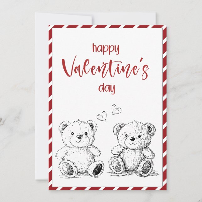 Happy Valentine's Day – Bear Pair  Card (Front)