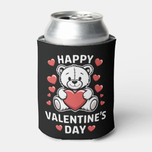 Happy Valentine's Day Bear vday  Can Cooler