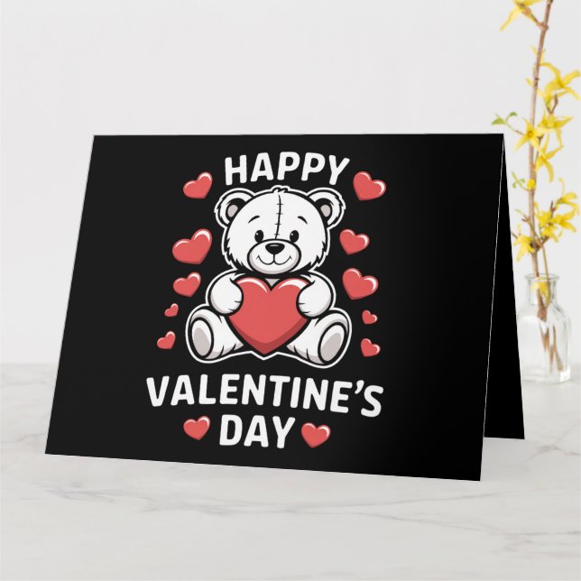 Happy Valentine's Day Bear vday  Card (Yellow Flower)