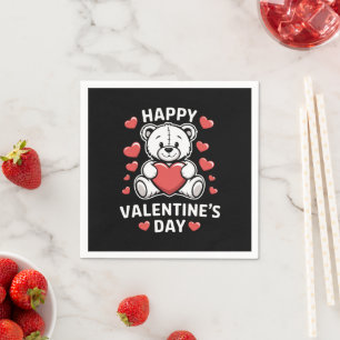Happy Valentine's Day Bear vday Napkin