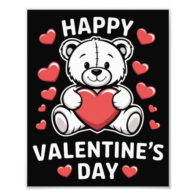Happy Valentine's Day Bear vday  Photo Print (Front)