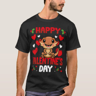 Happy Valentines Day Bearded Dragon Heart Love Ani T-Shirt