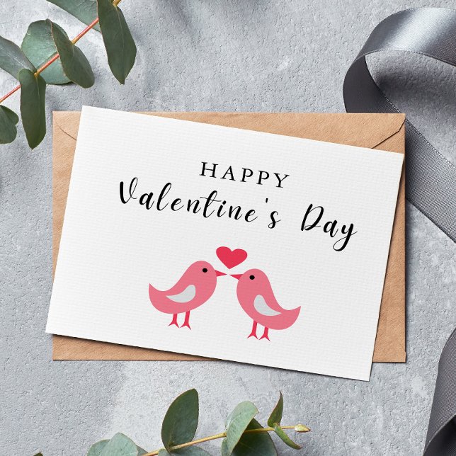 Happy Valentine's Day Bird Couple Card (Happy Valentine's Day Bird Couple Card)