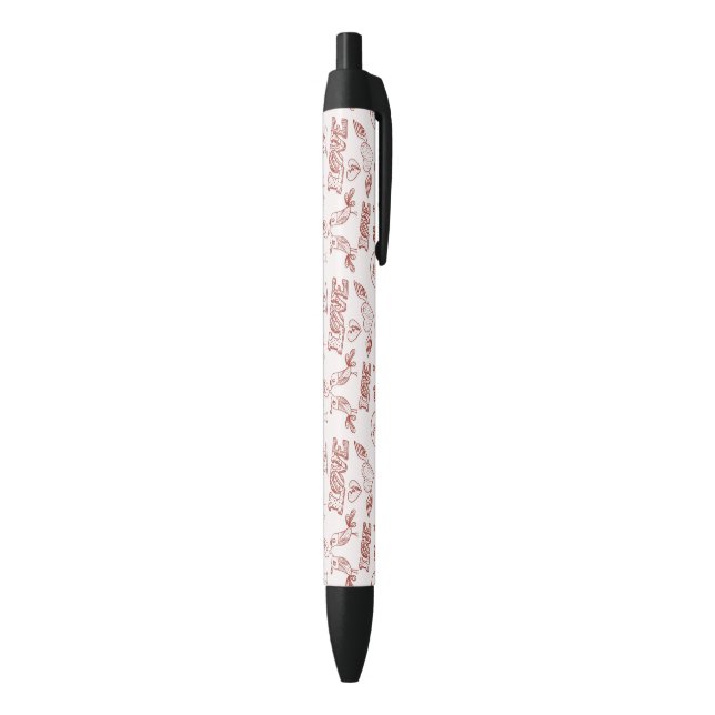 Happy Valentine's Day Black Ink Pen (Bottom (Vertical))