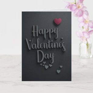 Happy Valentines Day Black Majestic Elegant Card