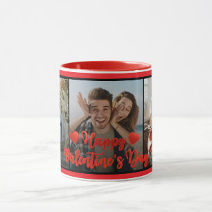 Happy Valentine's Day   black & Red Heart   Gift  Mug