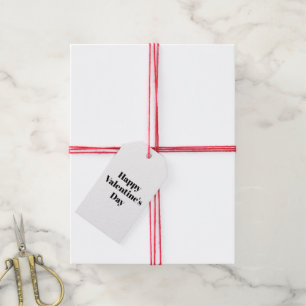 Happy Valentine's Day black white custom modern Gift Tags