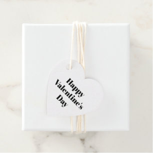 Happy Valentine's Day black white red cute heart Favour Tags