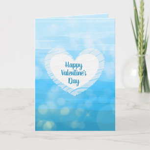 Happy Valentine's Day Blue Ombre Card