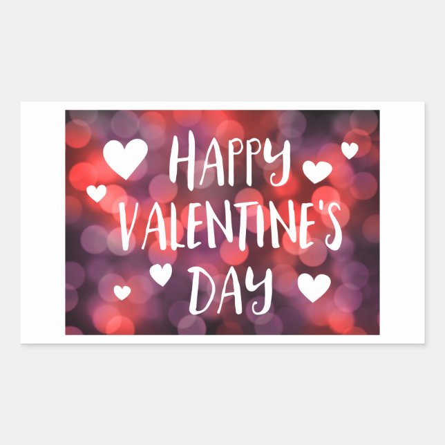happy valentines day bokeh sticker (Front)