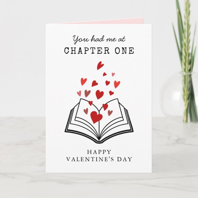 Happy Valentine's Day Book Themed Couple's Holiday Card (Front)