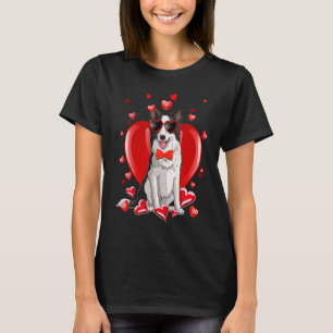 Happy Valentines Day Border Collie Dog T-Shirt