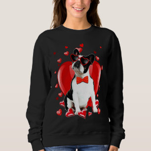 Happy Valentines Day Boston Terrier   Dog Sweatshirt