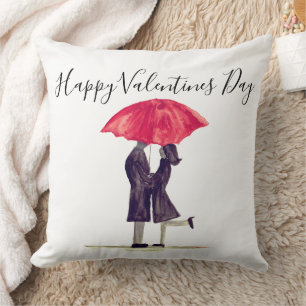 Happy Valentine's Day Boyfriend Girlfriend Modern Throw Pillow