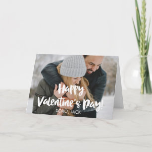Happy Valentine's Day Brush Script Photo Card