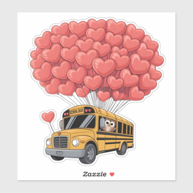 Happy Valentine's Day Bus with Owl (Sheet)