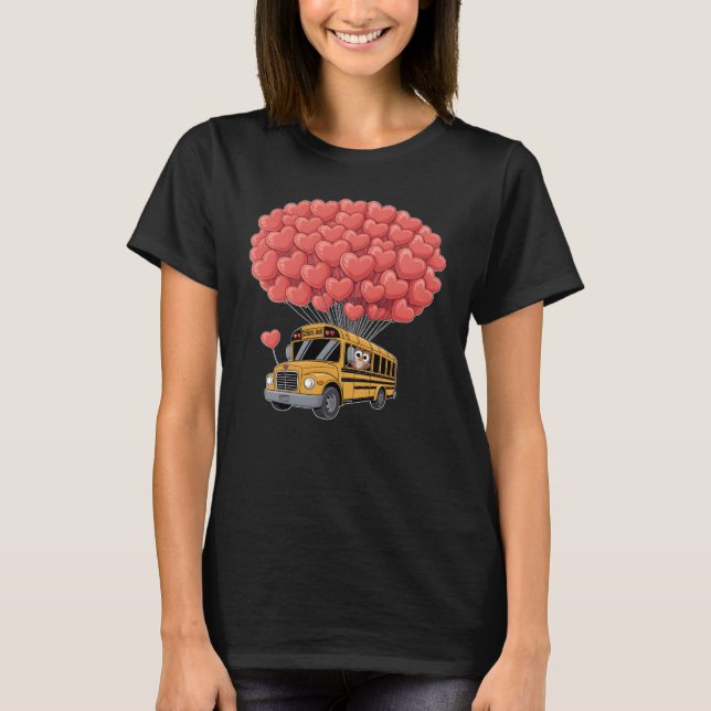 Happy Valentine's Day Bus with Owl T-Shirt (Front)