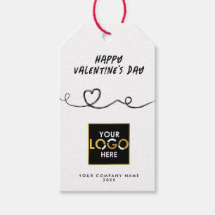 Happy Valentine's Day Business Logo Thank You Gift Tags
