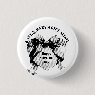 Happy Valentine's Day Business Name  1 Inch Round Button