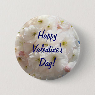 Happy Valentine's Day! buttons Pink Blossom flower