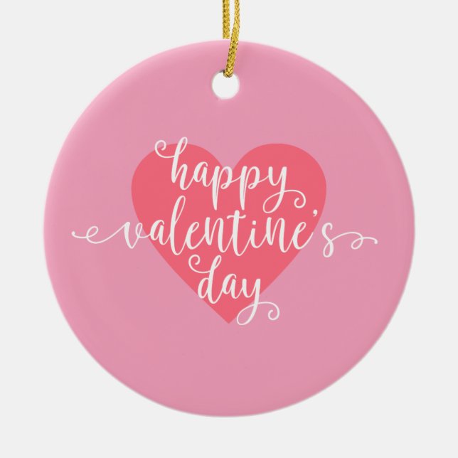 Happy Valentine's Day Calligraphy | Ornament (Front)