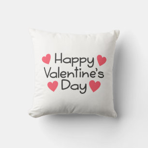 Happy Valentine's Day Calligraphy   Throw Pillow