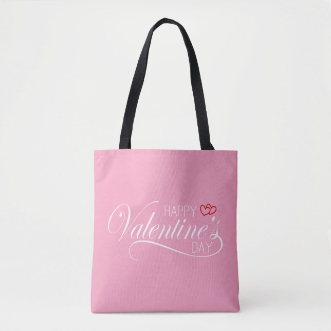 Happy Valentine's Day Calligraphy | Tote Bag (Front)