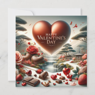 Happy Valentine's Day Candy and hearts Holiday Card