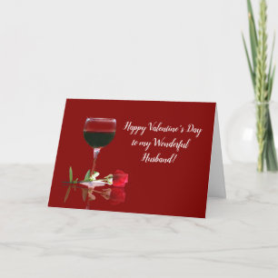 Happy Valentine's Day Card for Husband with Wine